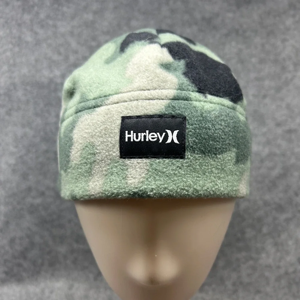Hurley Youth Fleece Beanie One Size Green Camo Soft Warm Winter Hat